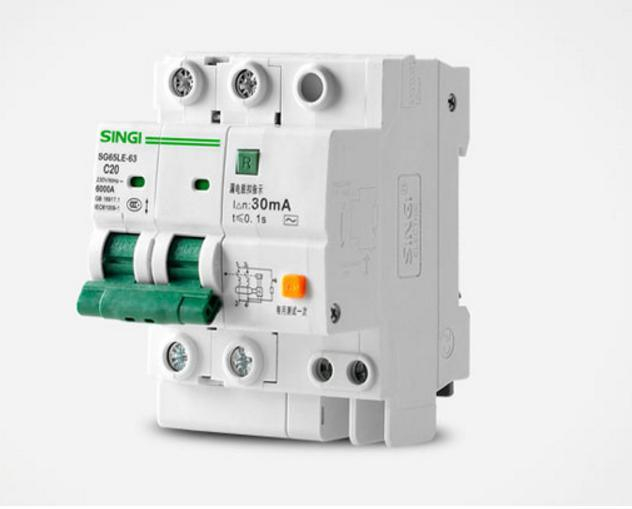 Interruptor automático diferencial SC65LE-63 con protección contra sobrecorriente