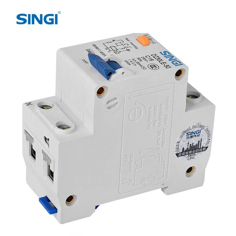 RCBO DZ30LE-50, interruptor automático diferencial con protección contra sobrecorriente