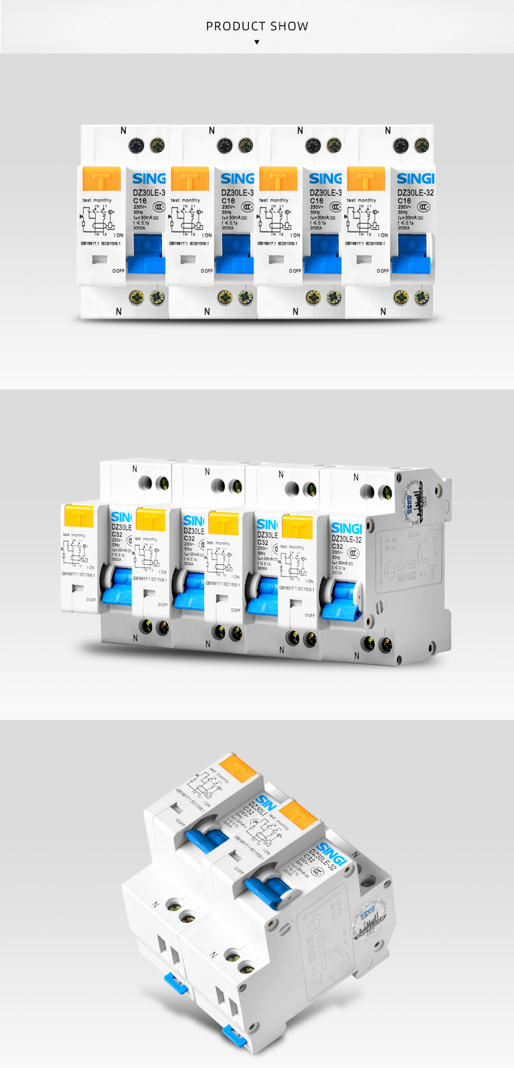 RCBO RCBO DZ30LE-32, interruptor automático diferencial con protección contra sobrecorriente