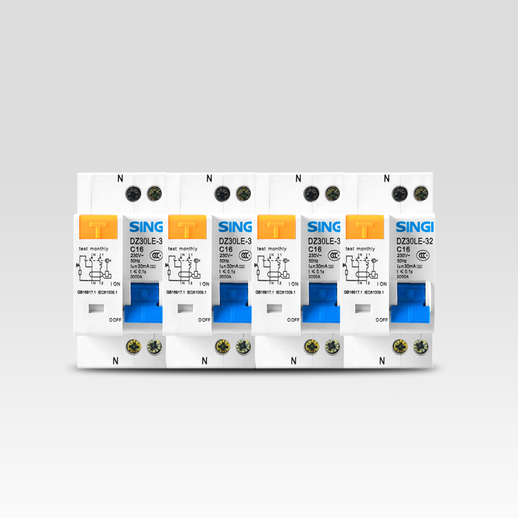 RCBO DZ30LE-32, interruptor automático diferencial con protección contra sobrecorriente