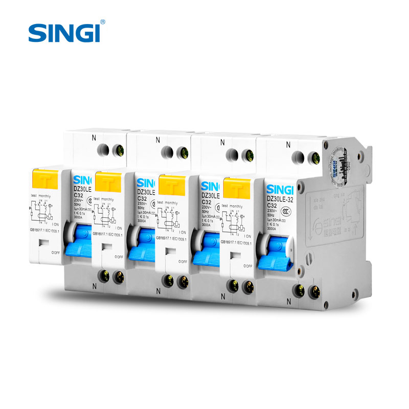 RCBO DZ30LE-32, interruptor automático diferencial con protección contra sobrecorriente