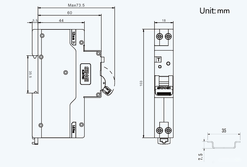 Dispositivo de detección de arco eléctrico (AFDD) SGB5LAFD-40